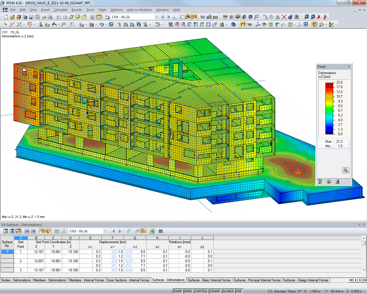 Deformation of Building B Represented in 3D Rendering (© AGA-Bau)