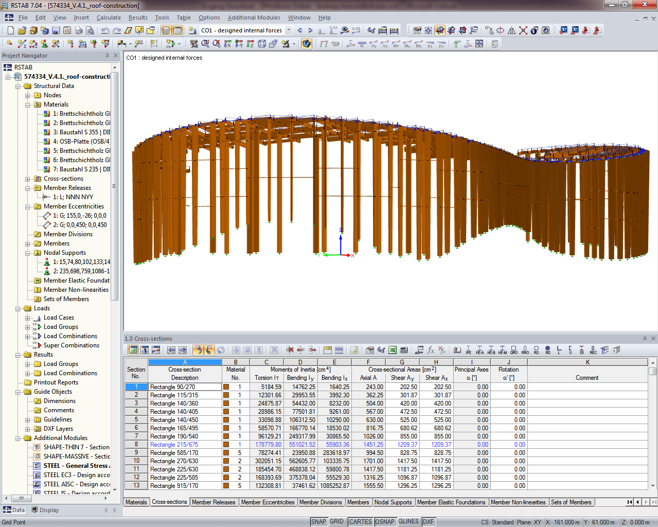 Timber Facade in RSTAB (© pbb)