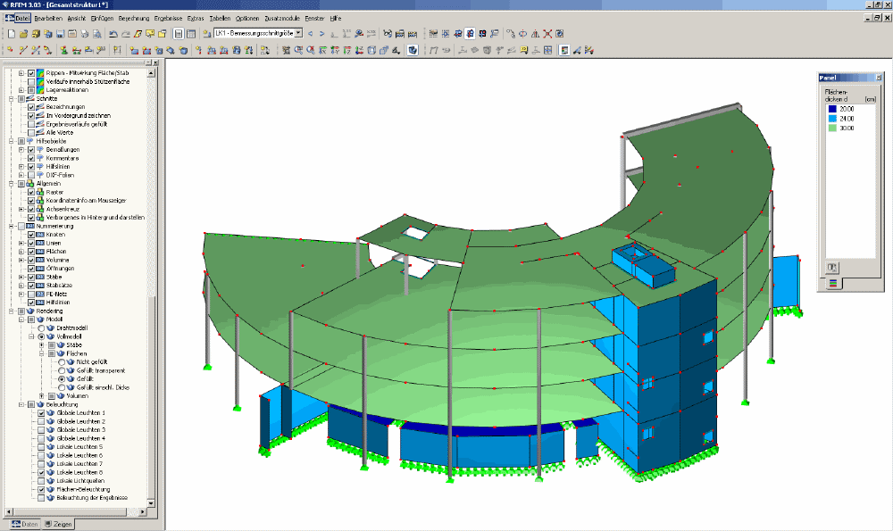 Surface Thicknesses in RFEM Model (© Rohmer)