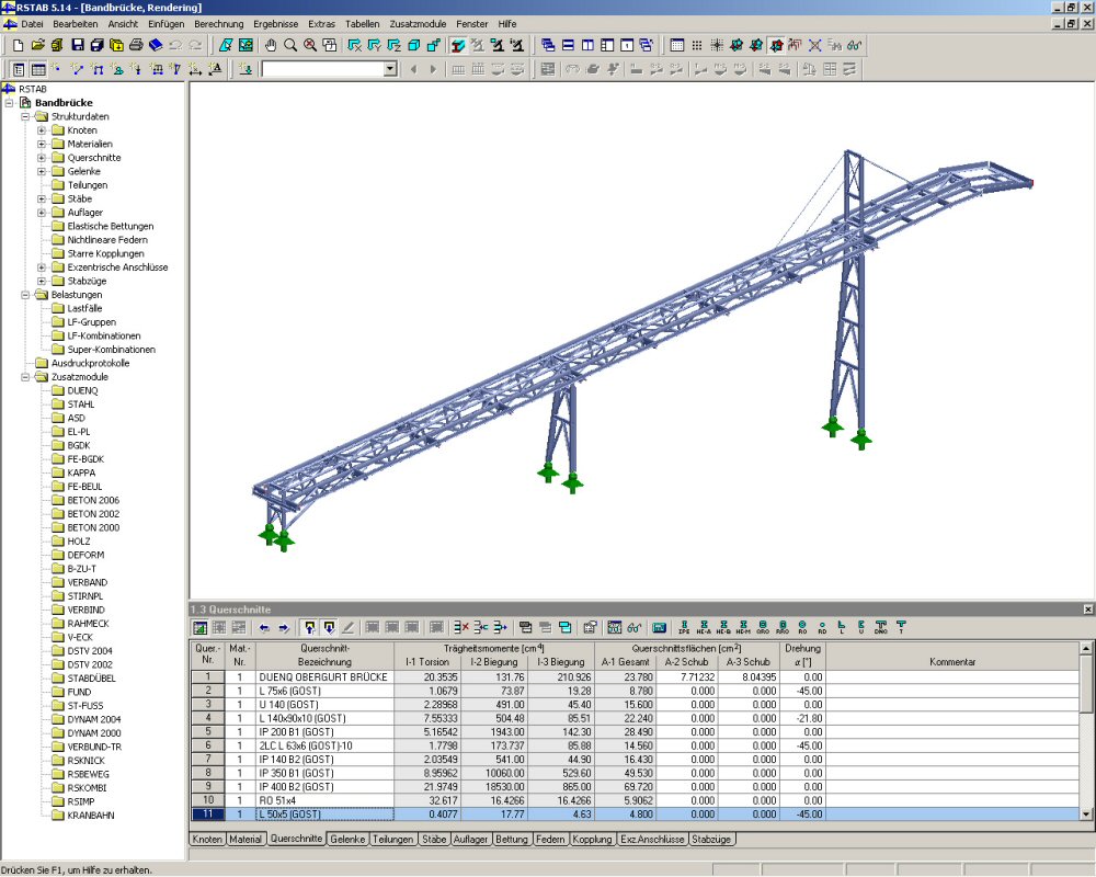 3D Model of Conveyor Bridge in RSTAB (© IB Ehlenz)