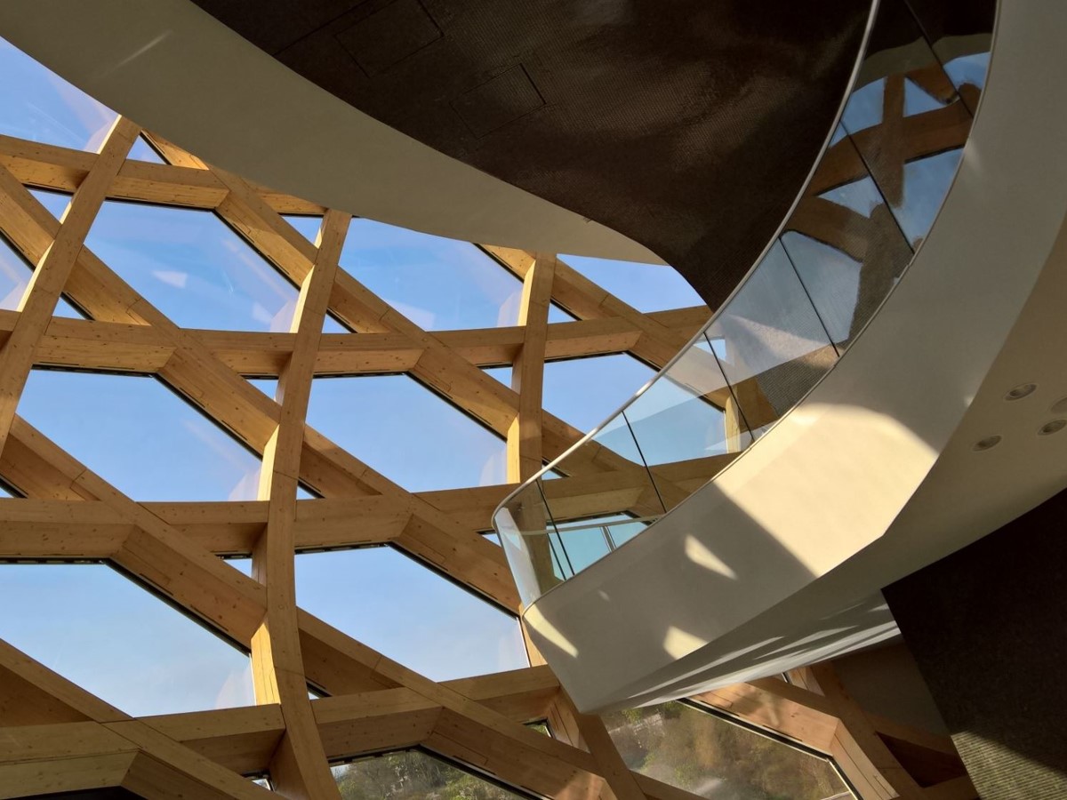 Interior View of Timber Supporting Structure of CIMU (© sblumer ZT GmbH)