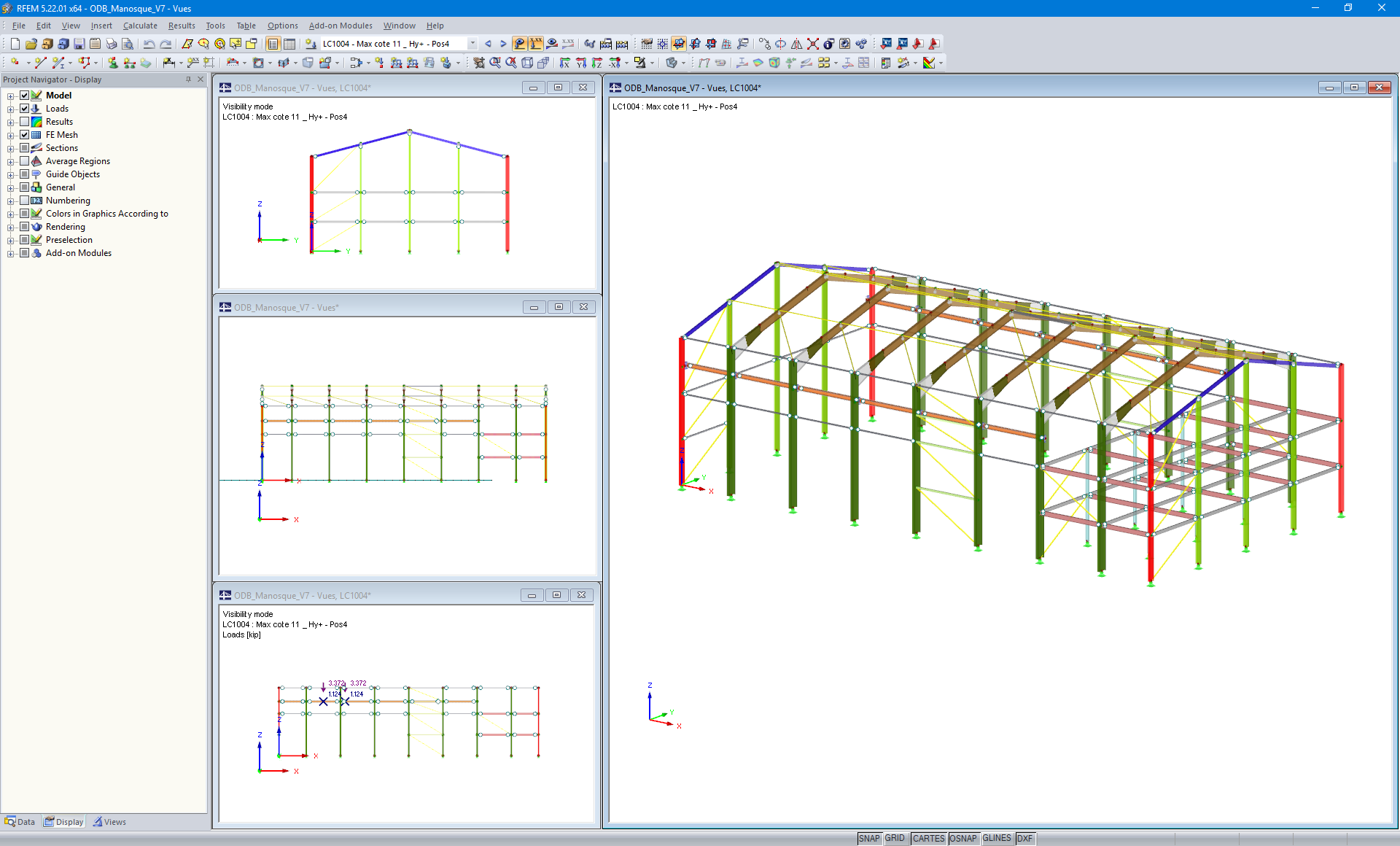 Various 3D Hall Views in RFEM (© Albyr)