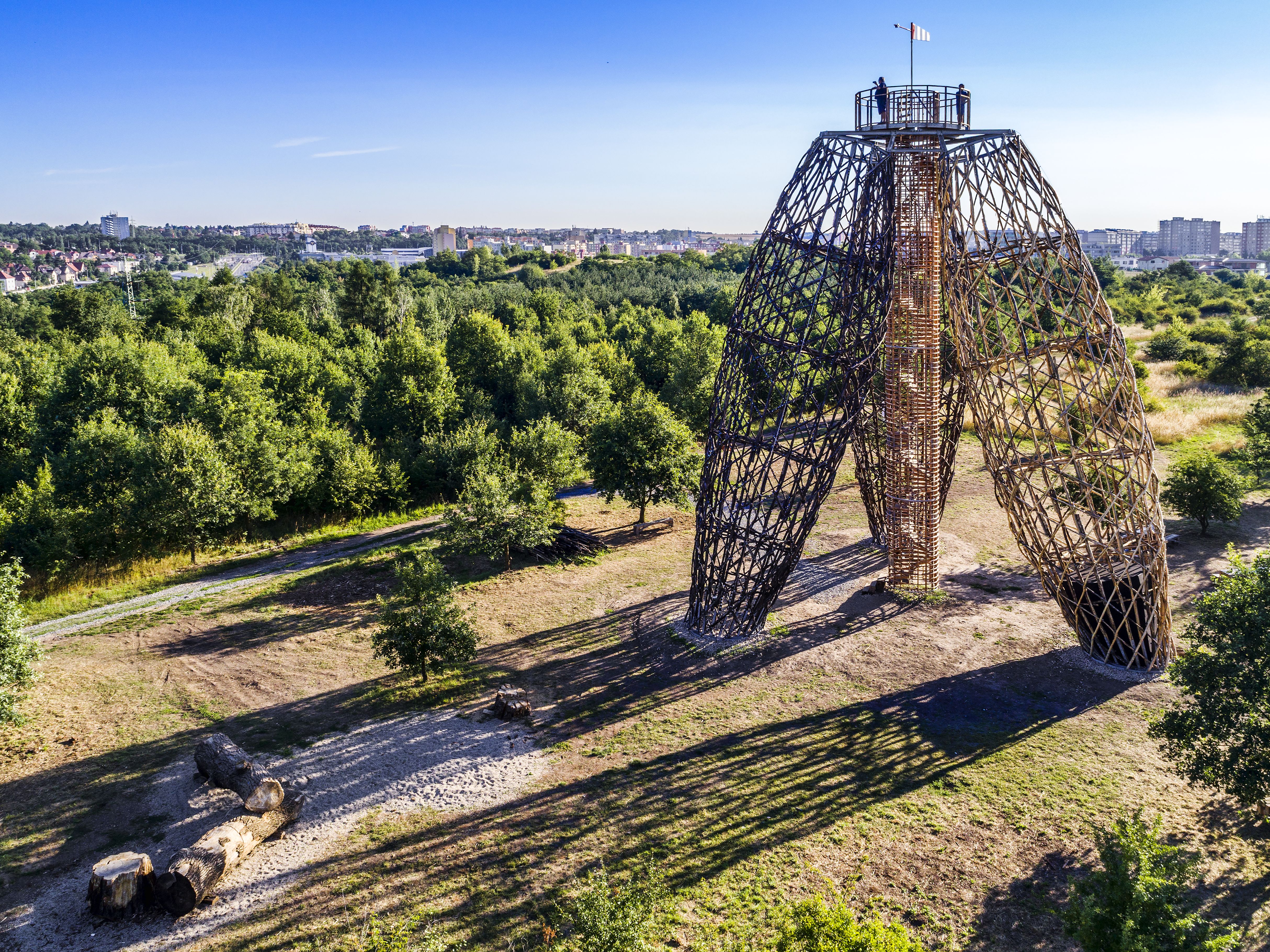 Doubravka Lookout Tower in Kyje, Prague