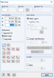 Dialog Box "New Line"
