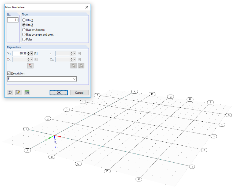 Dialog Box "New Guideline" and Grid from Guidelines