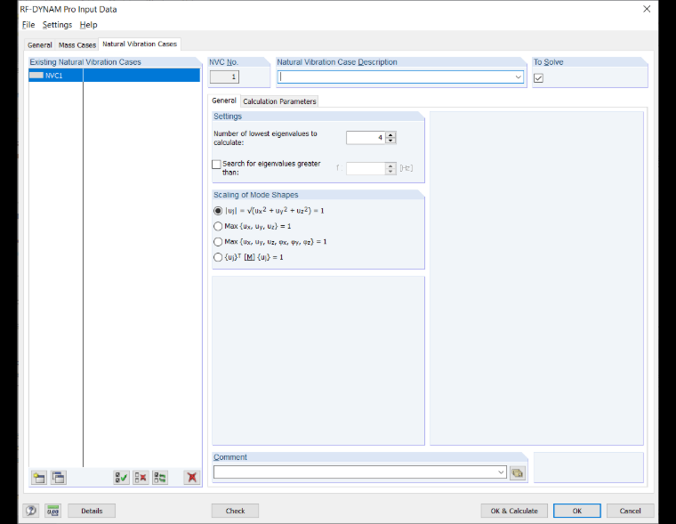 Dialog Box "General" in RF-/DYNAM Pro