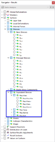 Surface Stresses – Equivalent Stresses