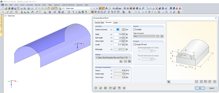 Model Generator - Barrel Roof