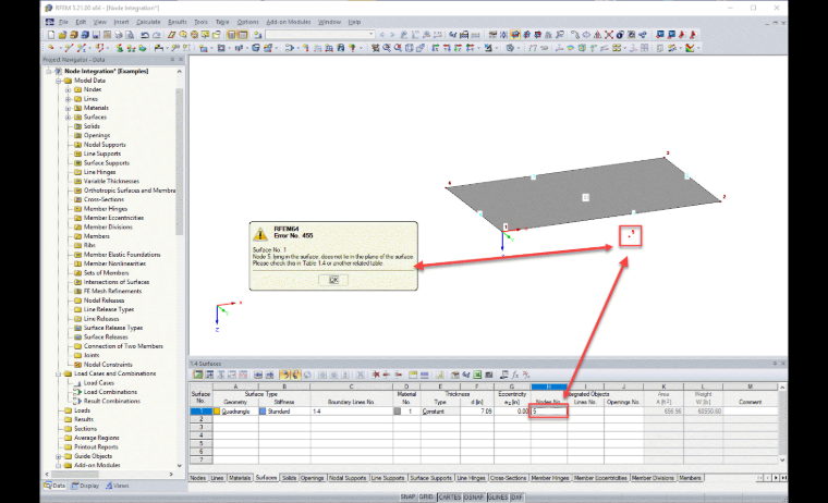 Warning in RFEM