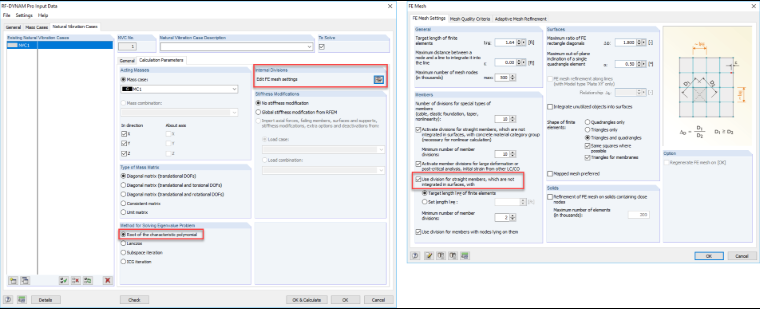 RFEM: Activating Division for Straight Members