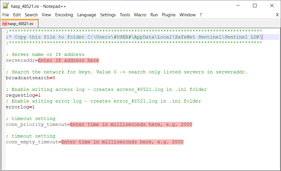 Parameters of File hasp_48521.ini
