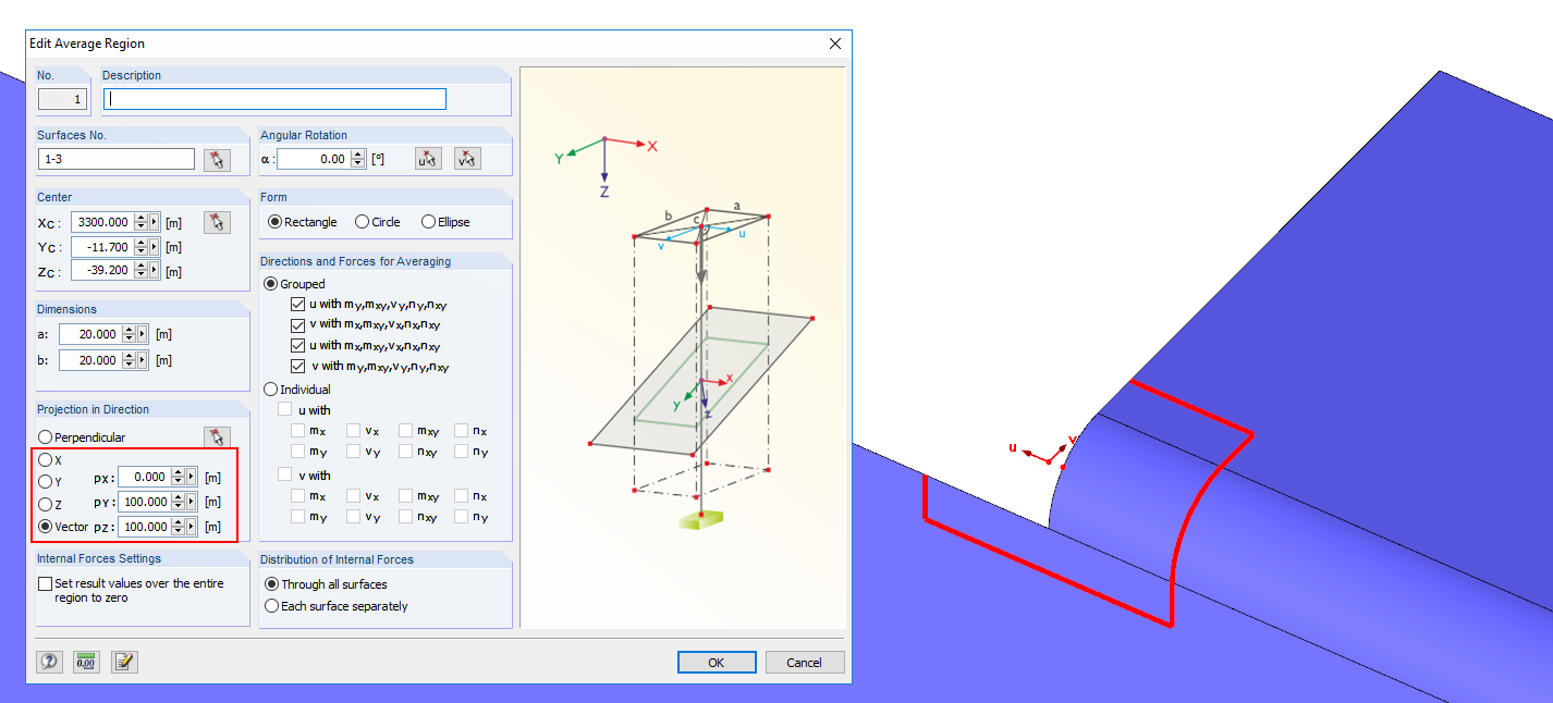 Defining Average Region in RFEM