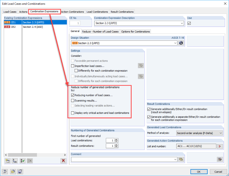 Reducing Number of Generated Combinations