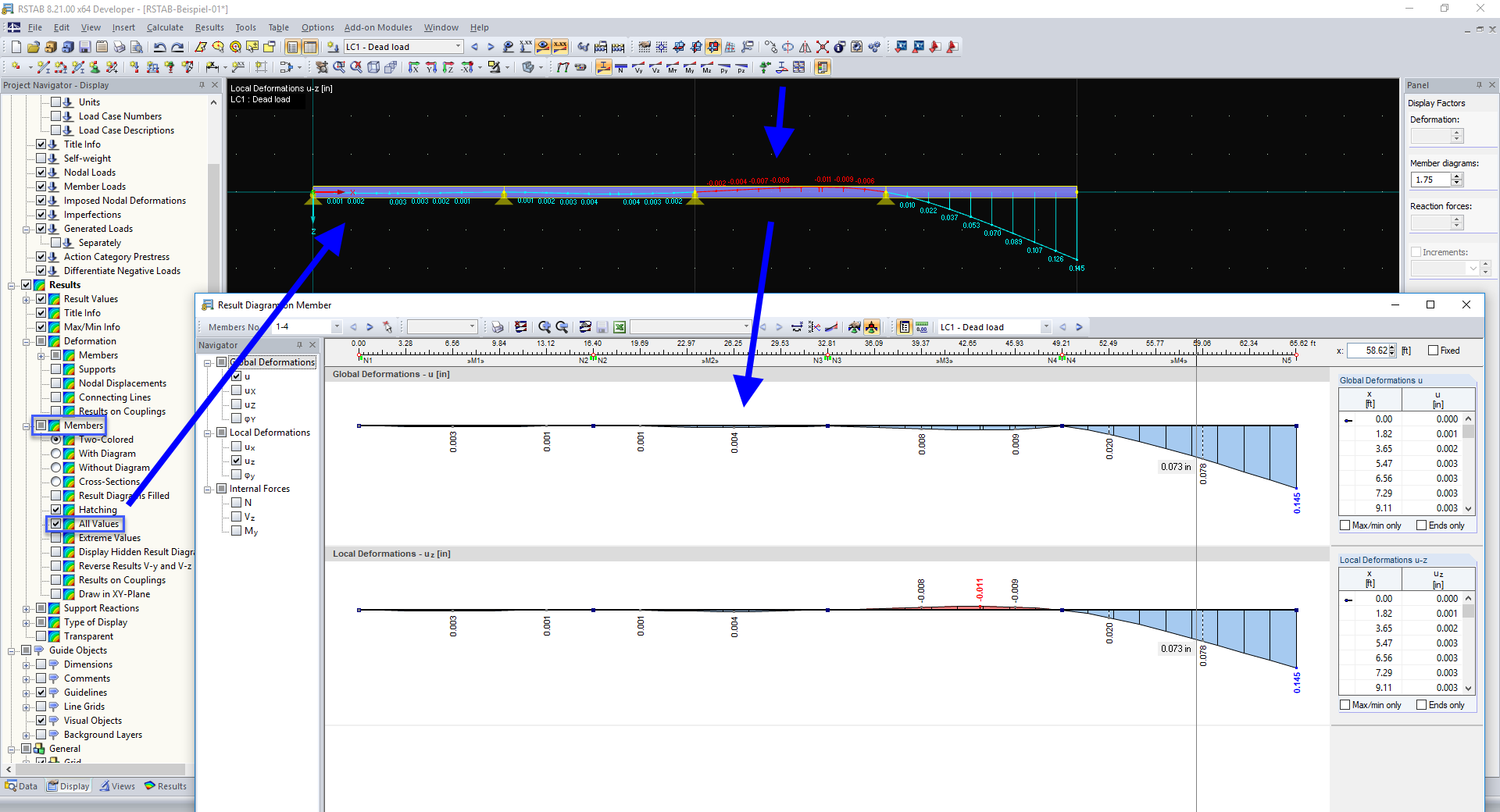 Displaying All Result Values