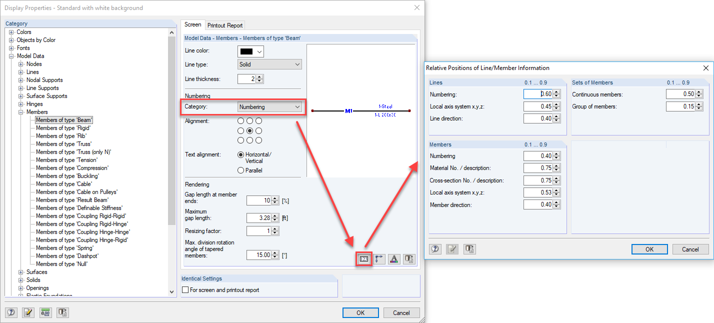 Setting Relative Positions of Member Information