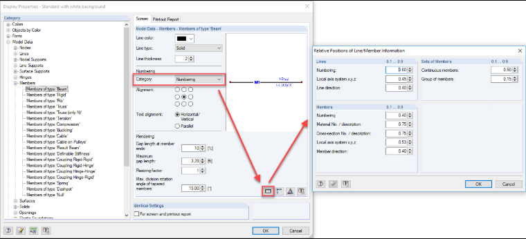 Setting Relative Positions of Member Information