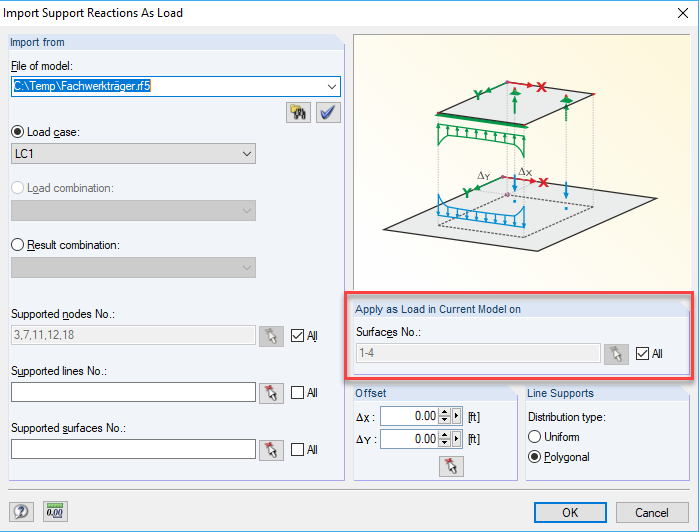 Defining Surfaces for Imported Loads