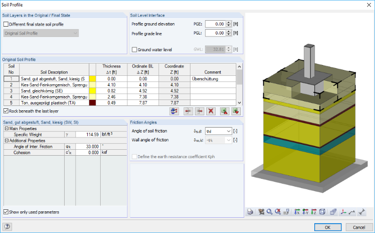 Input Dialog Box "Soil Profile" in RF-/FOUNDATION Pro