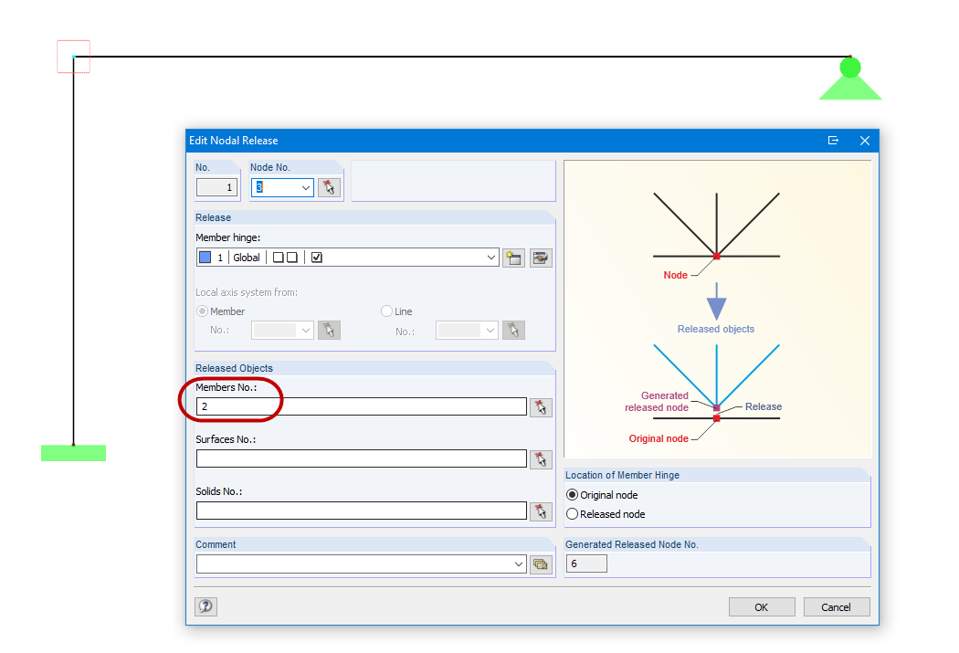 Dialog Box 'Nodal Release'