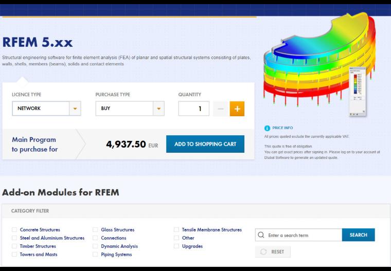 Prices for Network Licenses in Webshop