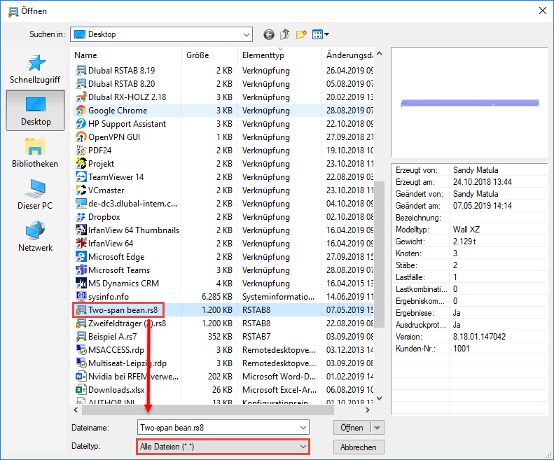 Opening RSTAB 8 File in RSTAB 7
