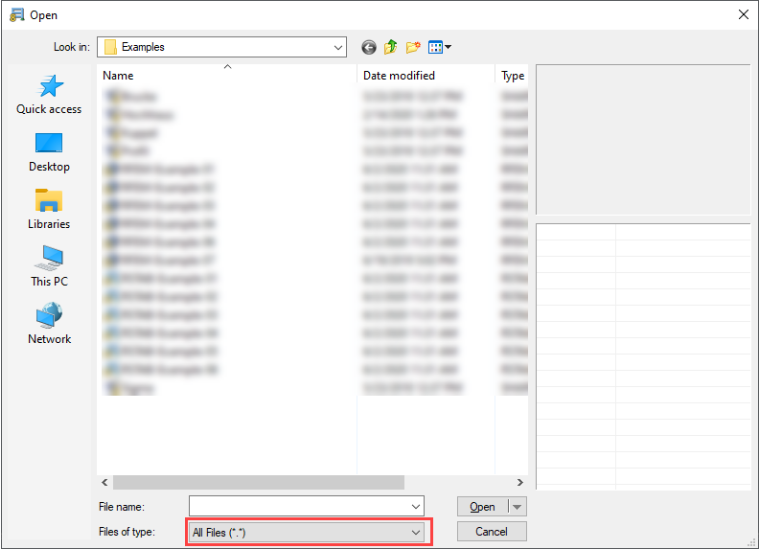Opening Dialog Box "RSTAB 7" with Setting of File Type