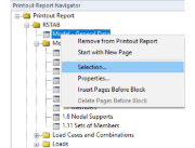Opening Printout Report Selection via Shortcut Menu
