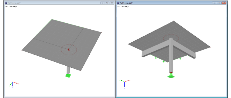 Wall Corner Made of Downstand Beams