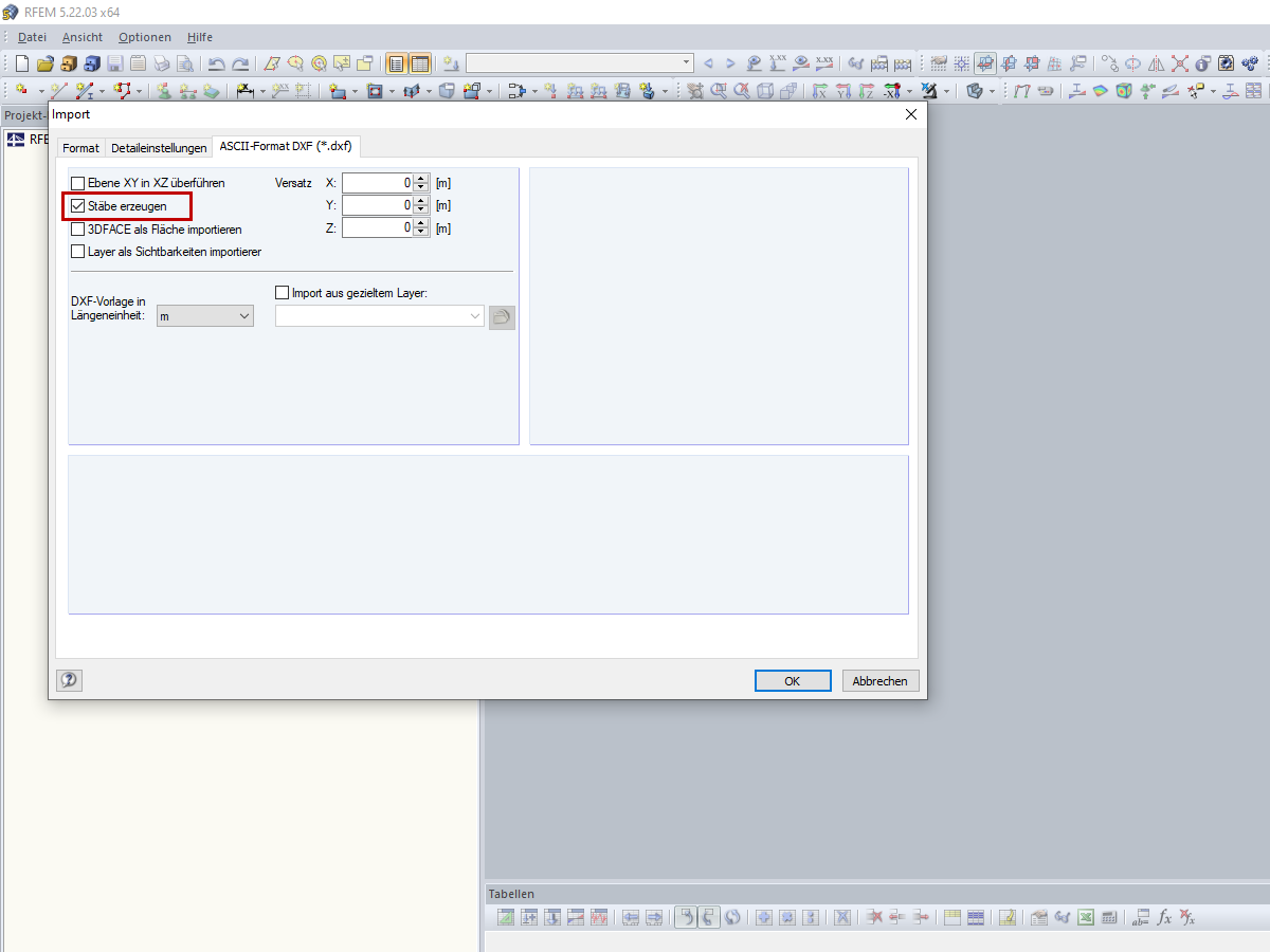 Import Dialog Box, ASCII Format DXF (*.dxf) Tab 