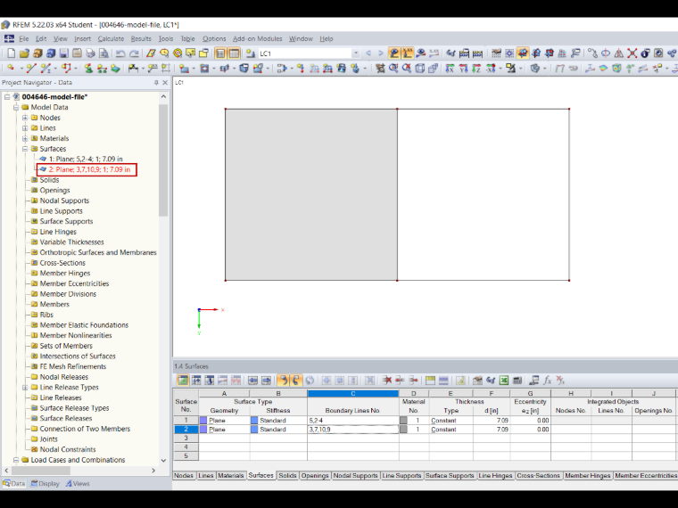 Project Navigator - Data: Identifying Incorrectly Defined Surface