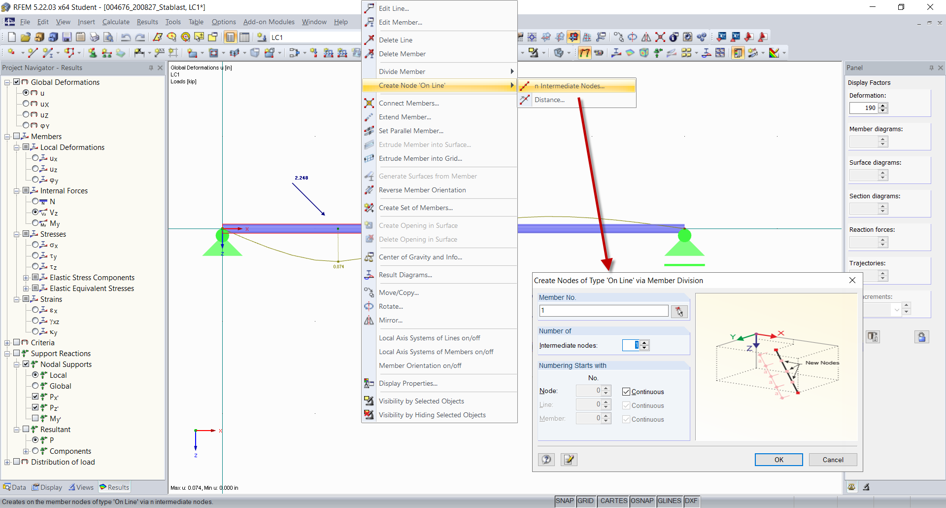 Creating Node on Line