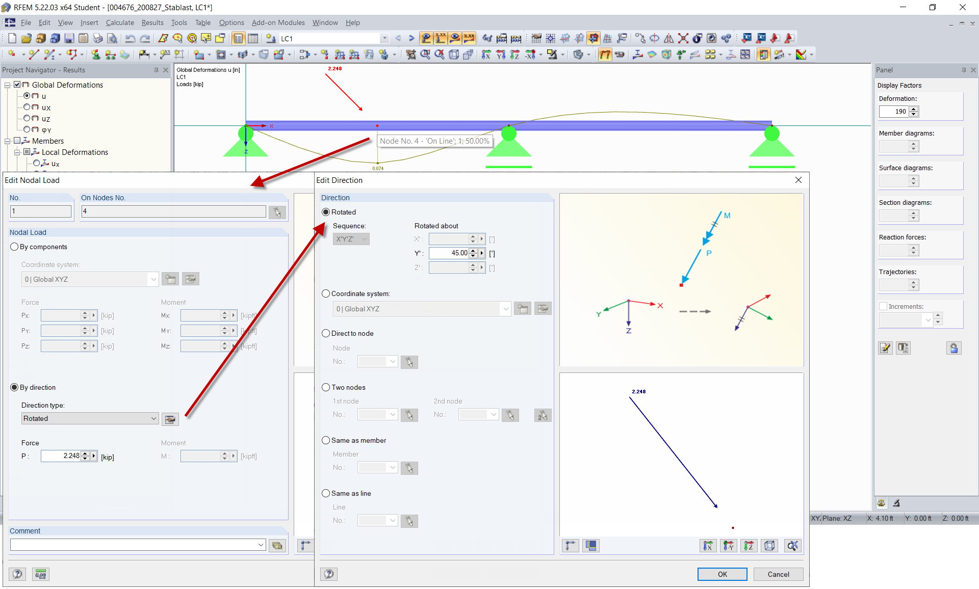 Editing Nodal Load