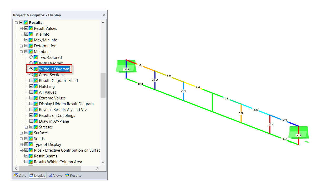 Display "Colored Without Diagram"
