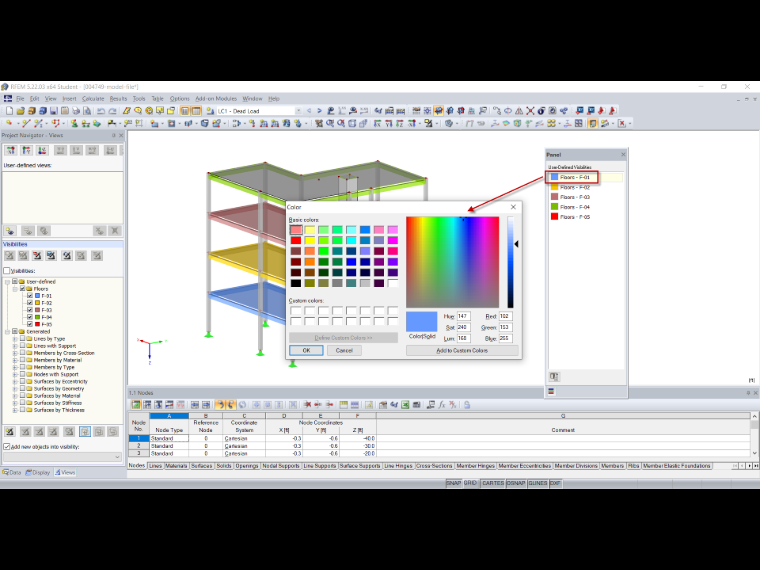 Modifying Colors for Screen in Panel