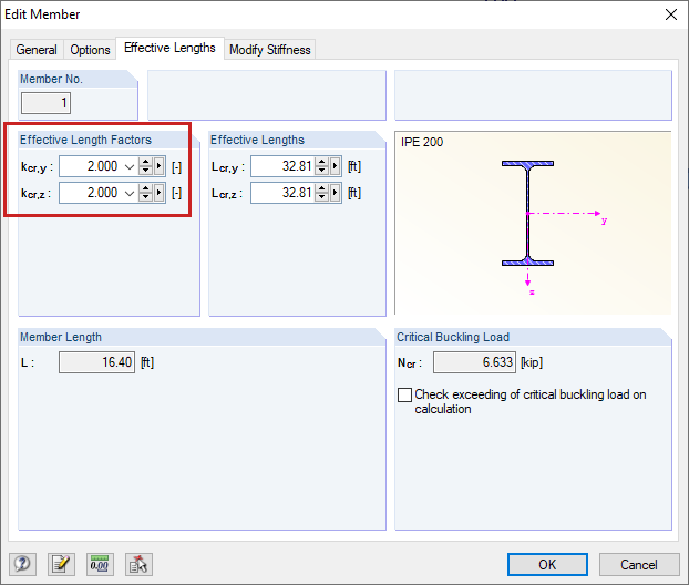 Adjustment of Effective Length Coefficients