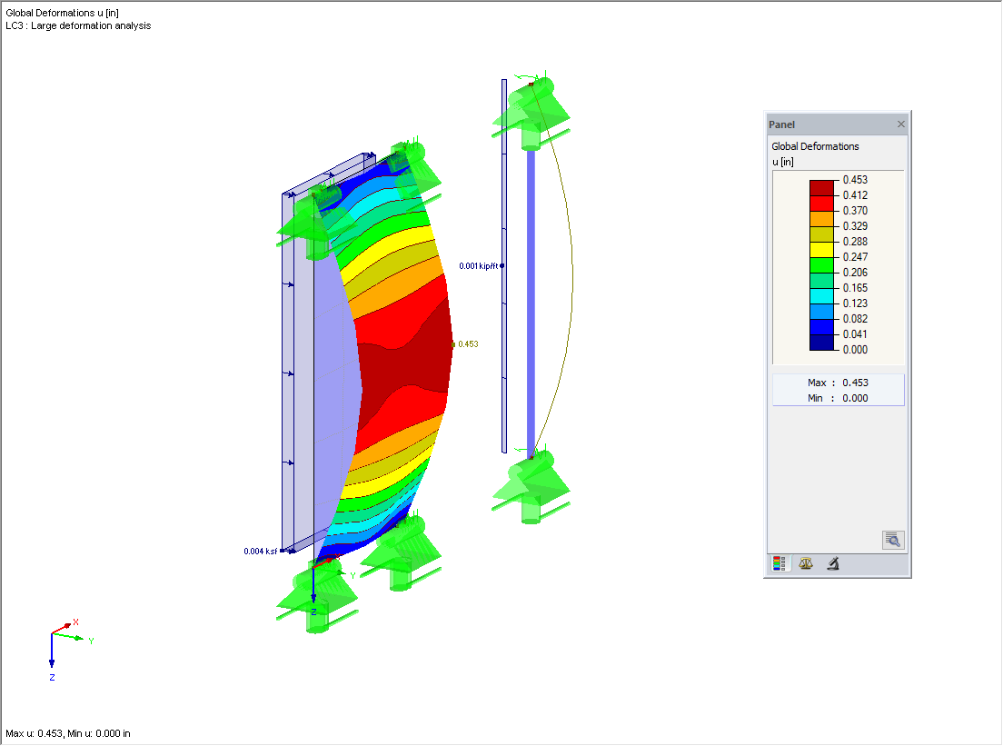 Deformation According to Large Deformation Analysis