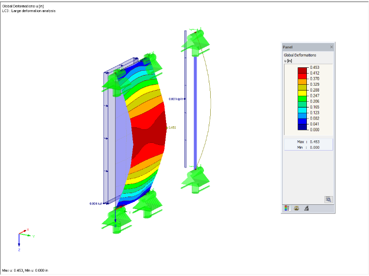 Deformation According to Large Deformation Analysis