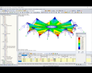 Tension Forces in Cables and Contour Lines After Form-Finding in RFEM