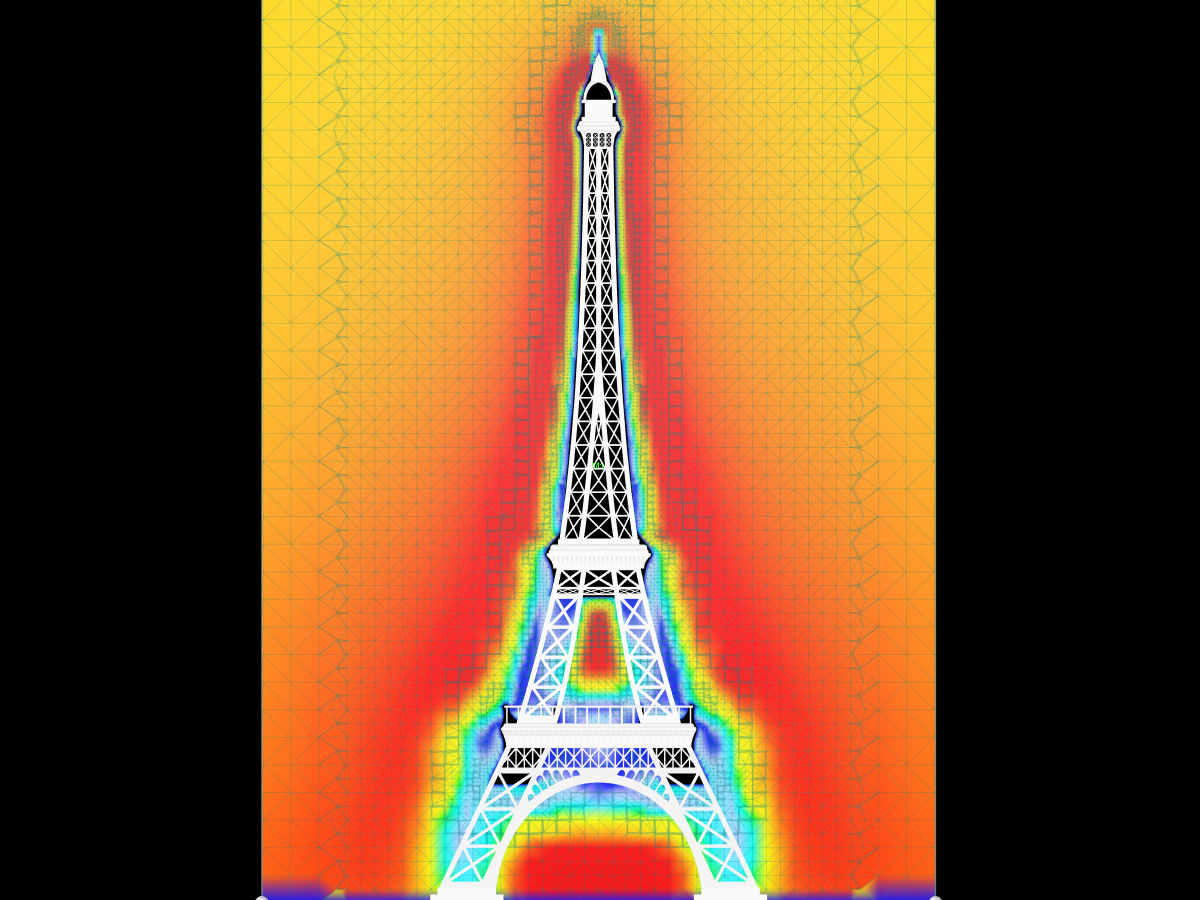 Eiffel Tower Model with Color Map