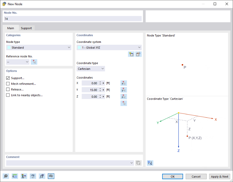 Dialog Box "New Node"
