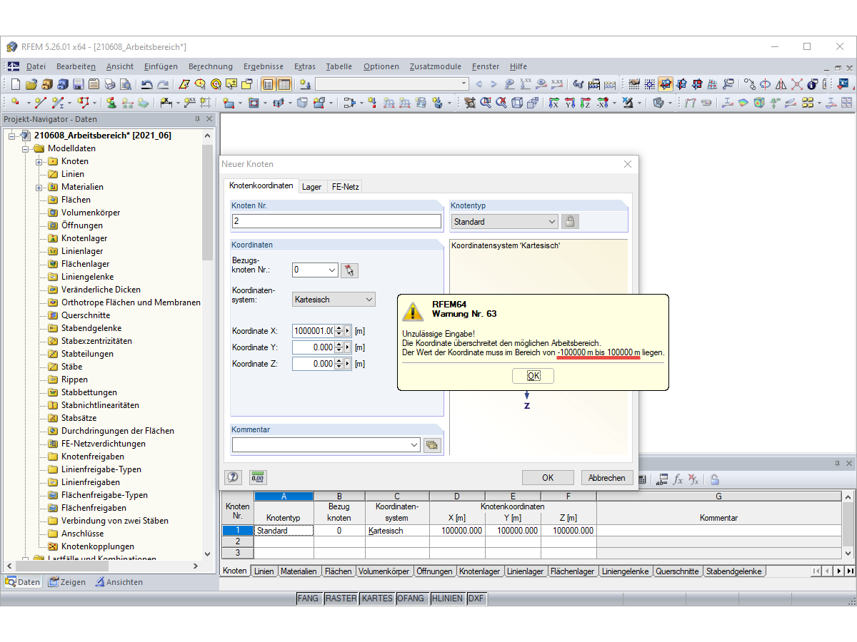 FAQ 005022 | What is the size of the workspace in RFEM?
