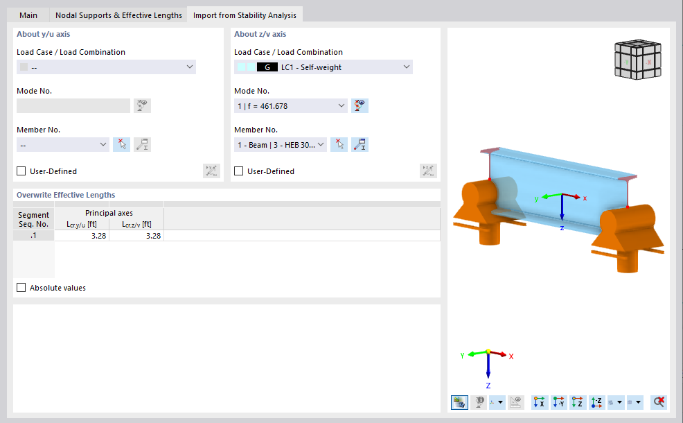Importing Effective Length from Stability Analysis