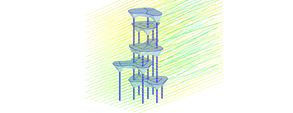 3D Tower Model with Streamlines in RWIND Simulation (© Timbatec)