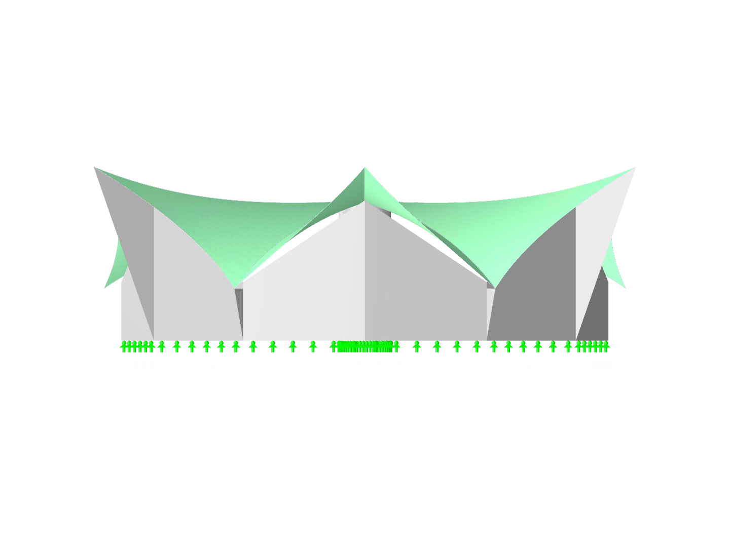 Circle Tent, X-Axis Direction View