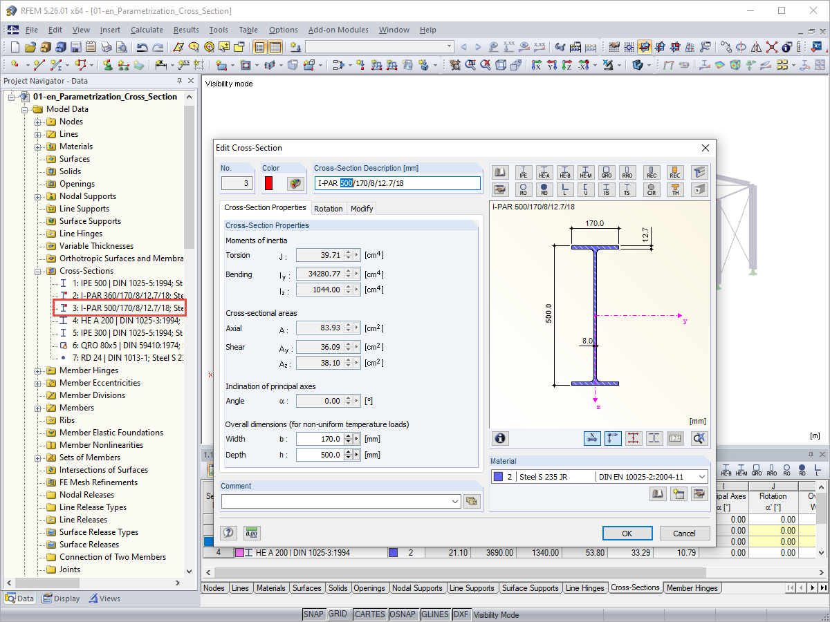 Adjustment of Parametric Profile
