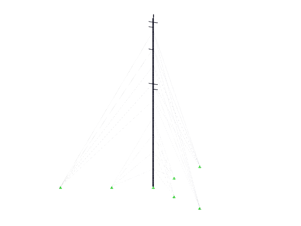 3D Met Mast Model in RFEM (© m3-ZT GmbH)