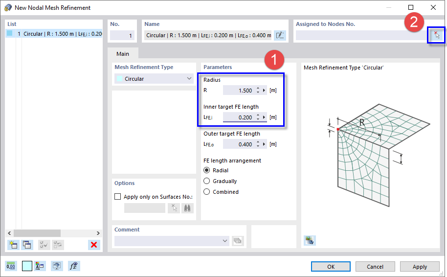 Defining Nodal Mesh Refinement