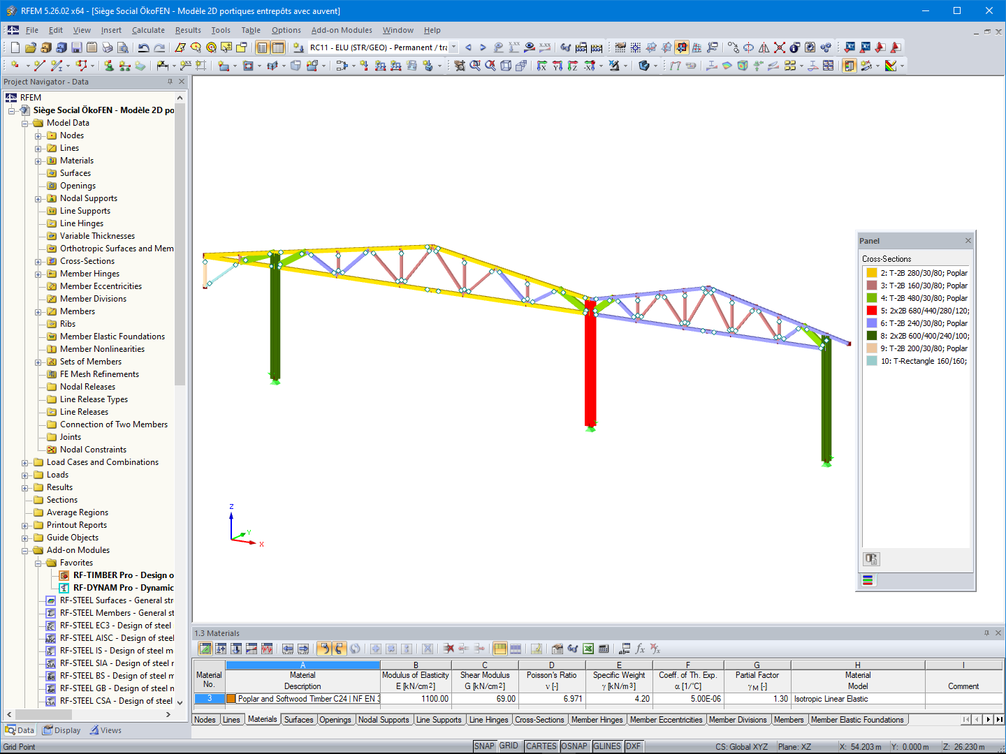 Frame Model with Canopy of ÖkoFEN Headquarters Storage Area in RFEM