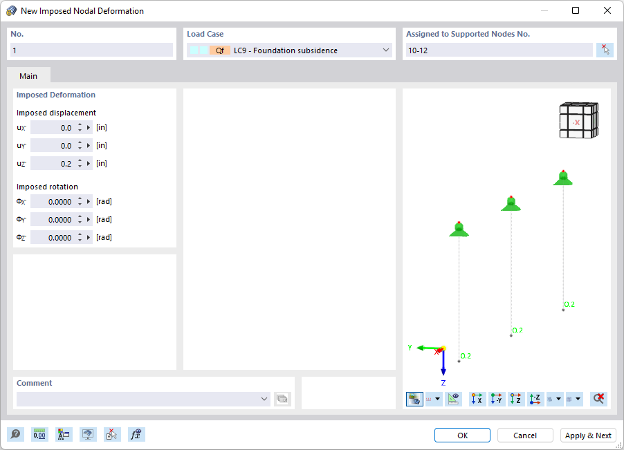 Dialog Box "New Imposed Nodal Deformation"