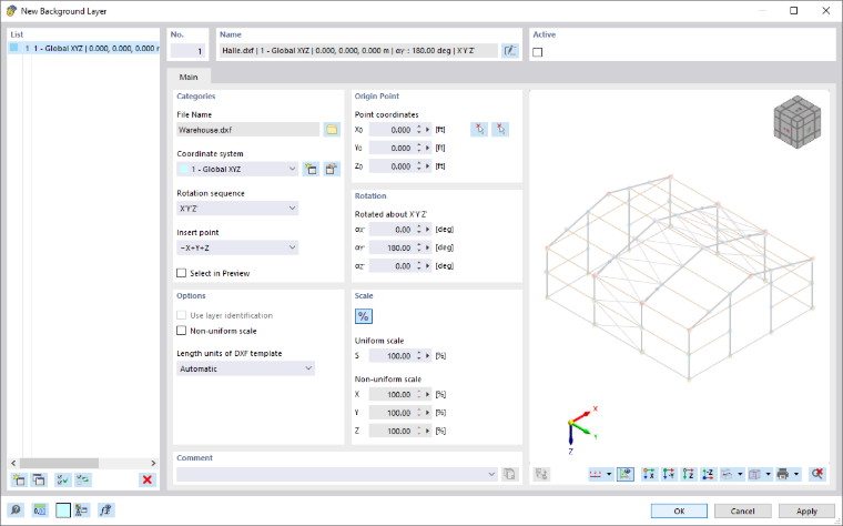 Dialog Box "New Background Layer"
